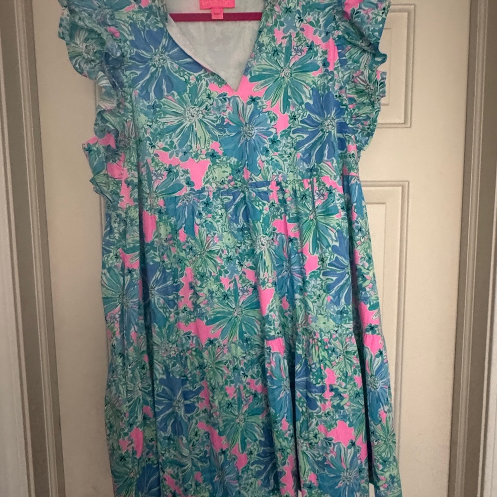 NWOT Lilly Pulitzer Aldena Ruffle Dress. Sz XL